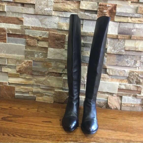 ALEXANDER WANG Sigrid Tall Cutout Heeled Leather Riding Boots. - Picture 1 of 14